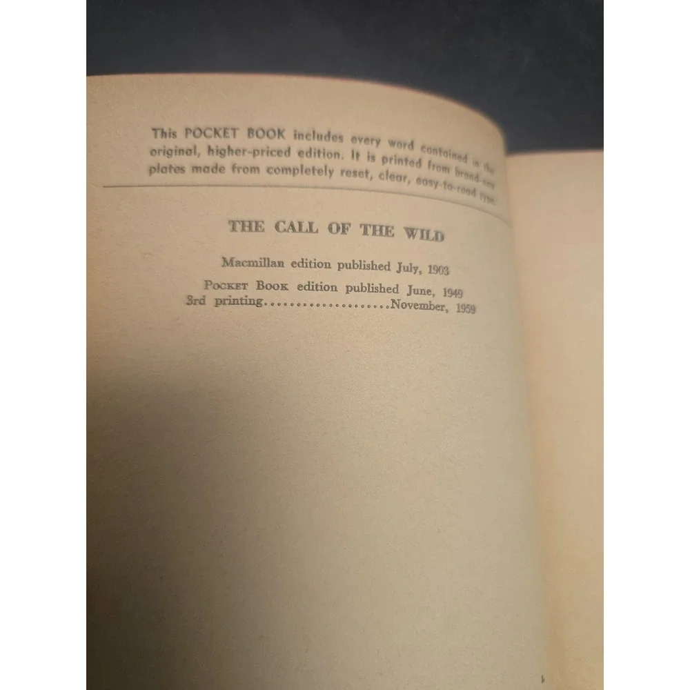 The Call Of The Wild Classic Adventure Paperback Book by Jack London 1959